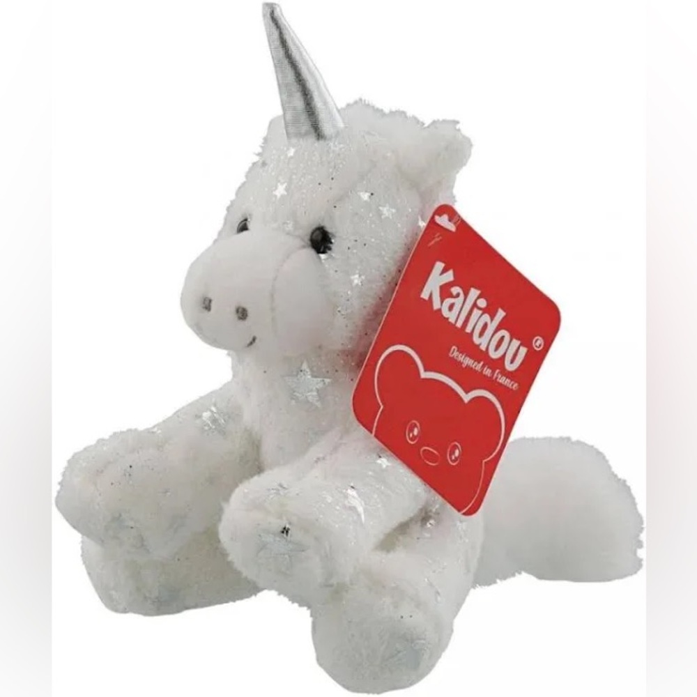 4” Unicorn Stuffed Animal - Kalidou White & Silver